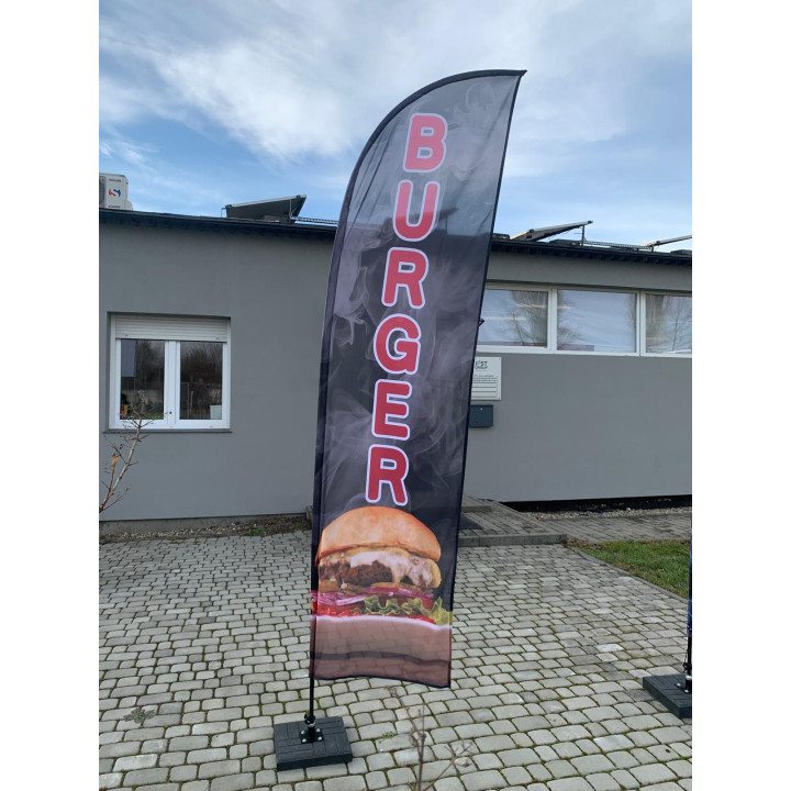 Żagiel reklamowy, flaga reklamowa "BURGER"
