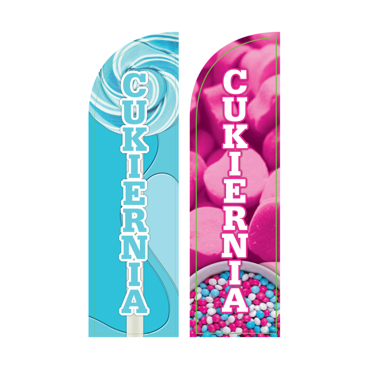 Żagiel reklamowy, flaga reklamowa "CUKIERNIA"