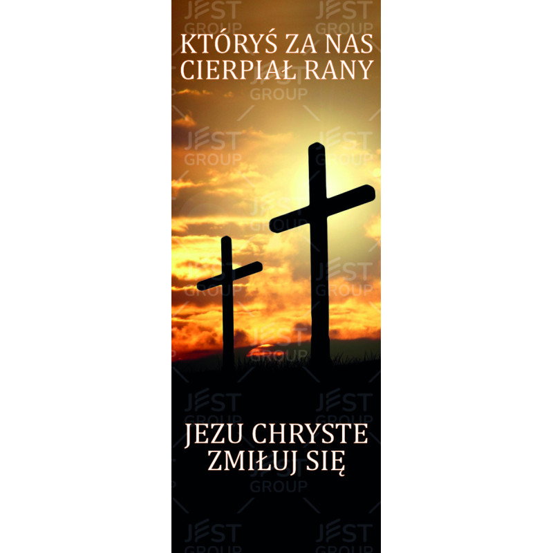 Baner religijny na Wielki Piątek, trwały nadruk | JEST