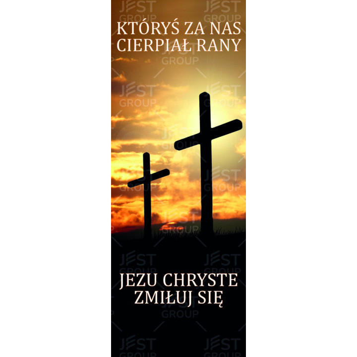 Baner religijny na Wielki Piątek, trwały nadruk | JEST