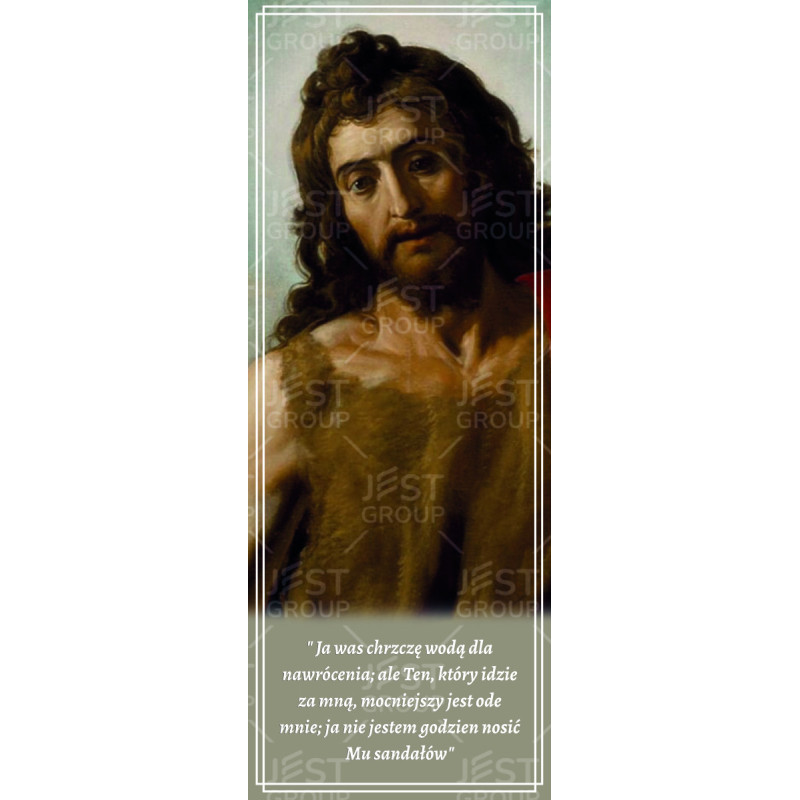 Baner religijny z Janem Chrzcicielem, trwały nadruk | JEST