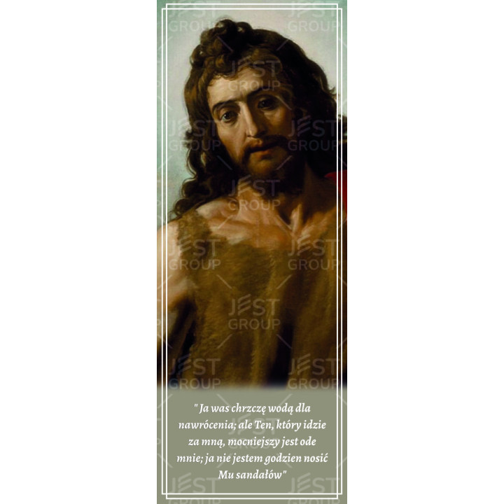 Baner religijny z Janem Chrzcicielem, trwały nadruk | JEST