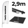 Żagiel reklamowy 2,9m ZESTAW z podstawą metalową 6kg