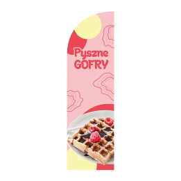 Żagiel, flaga reklamowa kawiarni, lodziarni, GOFRY | JEST