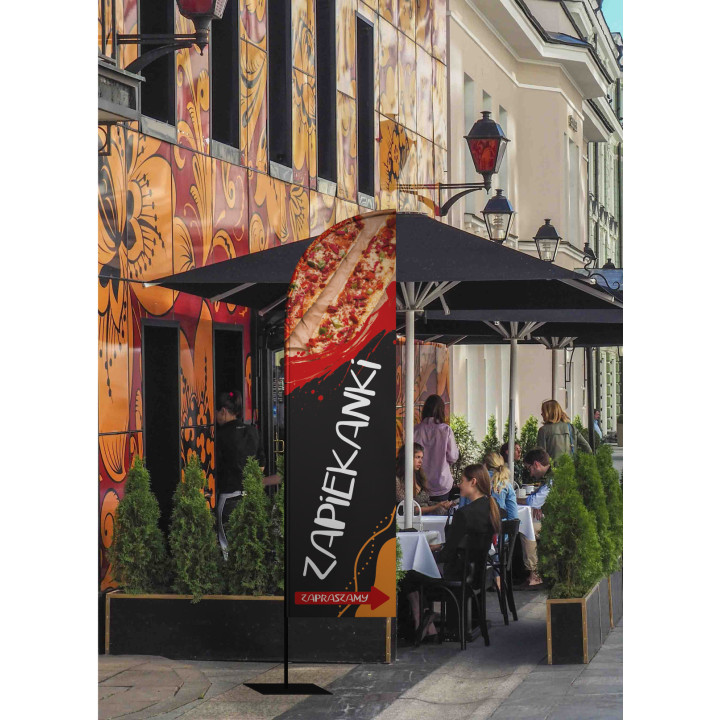 Żagiel, flaga reklamowa ZAPIEKANKI, do baru, restauracji | JEST