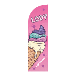 Żagiel, flaga reklamowa kolorowe LODY, lodziarnia | JEST
