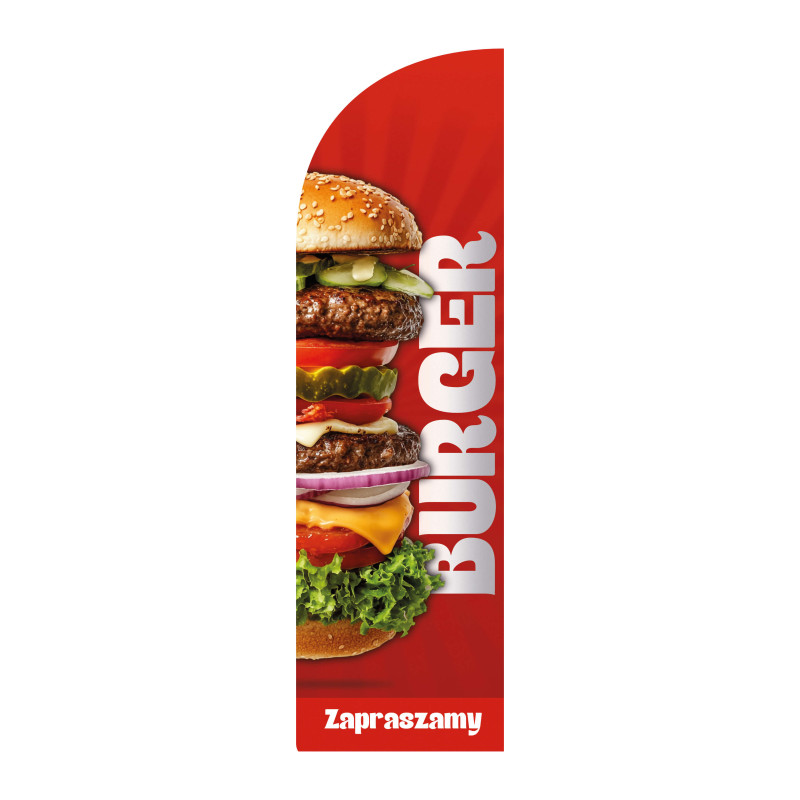 Żagiel, flaga reklamowa do restauracji, Big Burger| JEST