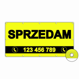 Baner reklamowy "SPRZEDAM" - różne wzory, wysoka wytrzymałość